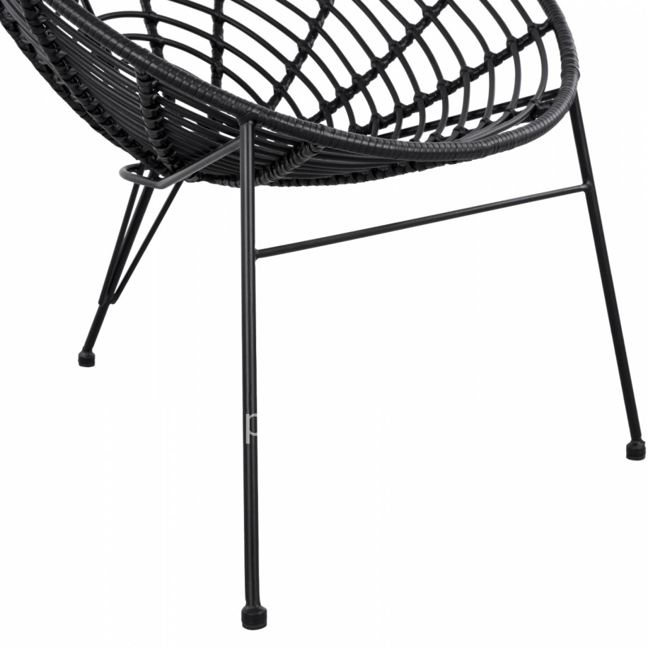 HM5458.02 Armchair Allegra, nest type metallic, wicker in black color  73x83x86 cm