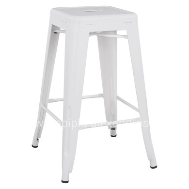 Bar Stool Medium Height Metallic HM8573.21 Melita in White Matte 43x43x67cm