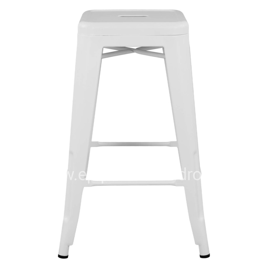 Bar Stool Medium Height Metallic HM8573.21 Melita in White Matte 43x43x67cm