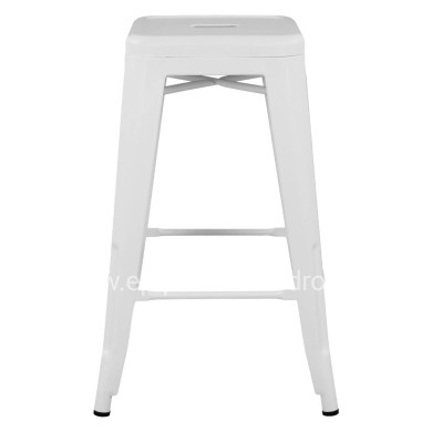 Bar Stool Medium Height Metallic HM8573.21 Melita in White Matte 43x43x67cm