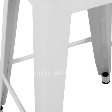 Bar Stool Medium Height Metallic HM8573.21 Melita in White Matte 43x43x67cm