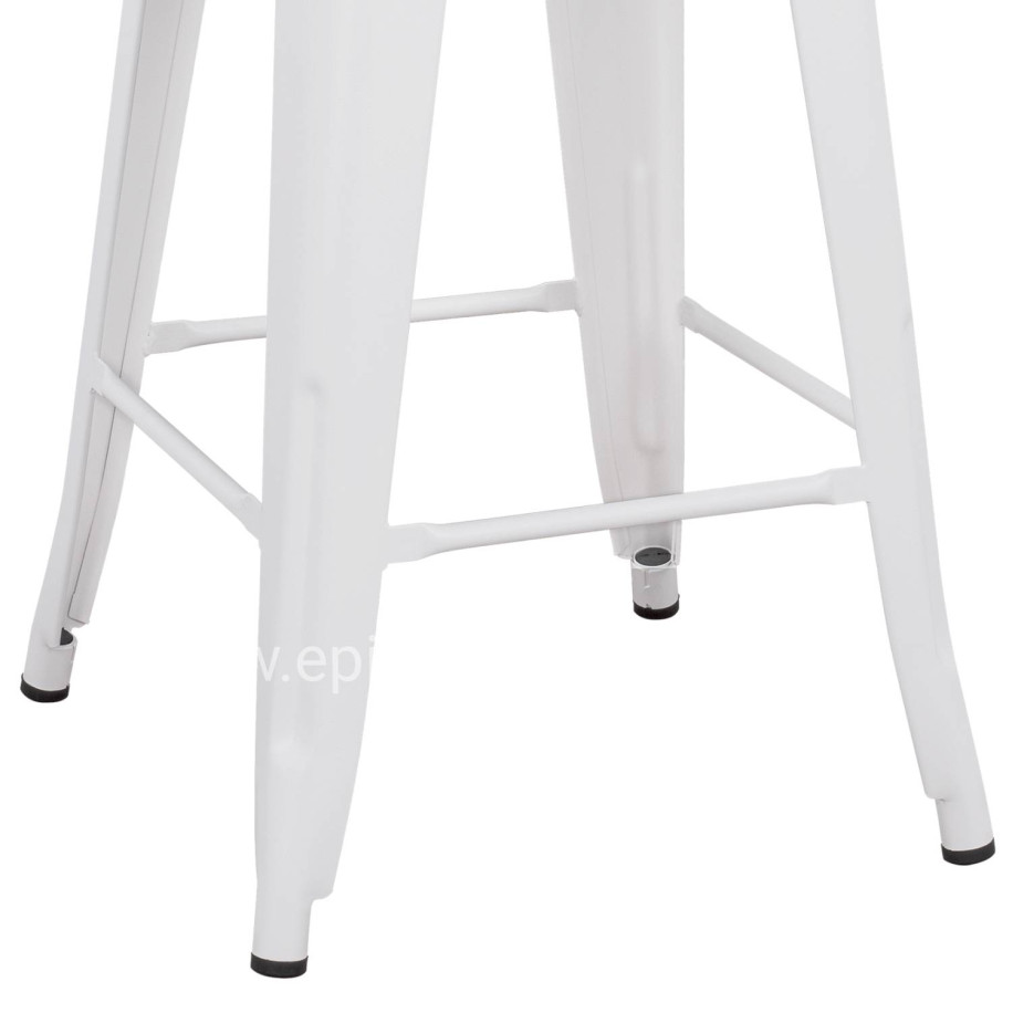 Bar Stool Medium Height Metallic HM8573.21 Melita in White Matte 43x43x67cm