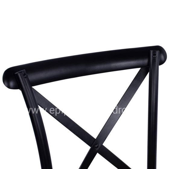 Chair Owen Stackable beech wood Black Matte with crossed back HM8575.02 45x55,5x90 cm