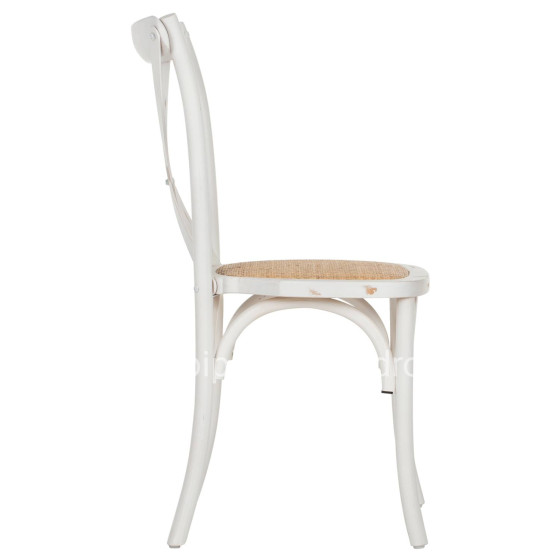 Chair Owen Stackable Wooden from Beech wood White Wash Color with crossed back HM8575.04 45x55,5x90 cm
