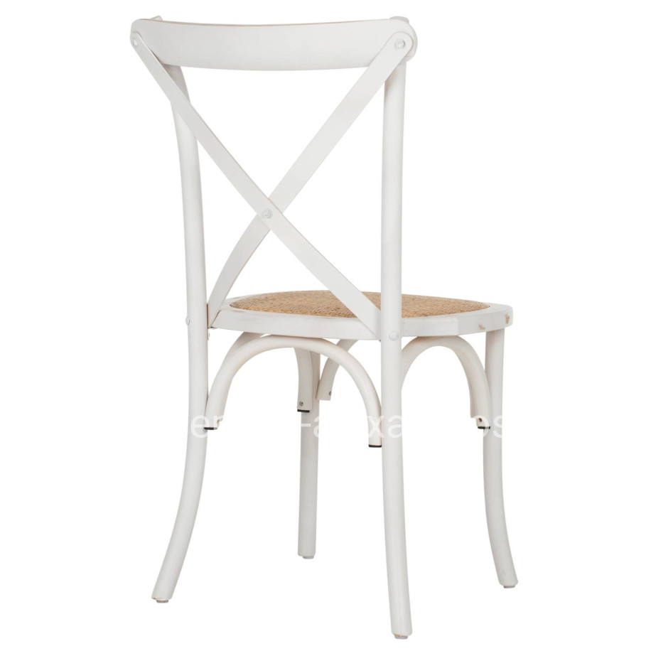 Chair Owen Stackable Wooden from Beech wood White Wash Color with crossed back HM8575.04 45x55,5x90 cm