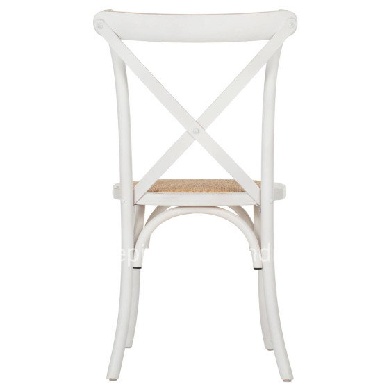 Chair Owen Stackable Wooden from Beech wood White Wash Color with crossed back HM8575.04 45x55,5x90 cm
