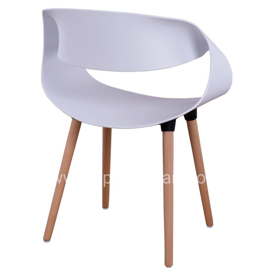 Polypropylene Armchair Maggie HM8600.01 in white color 59x53x80 cm