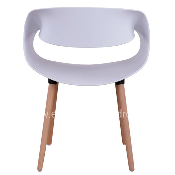 Polypropylene Armchair Maggie HM8600.01 in white color 59x53x80 cm