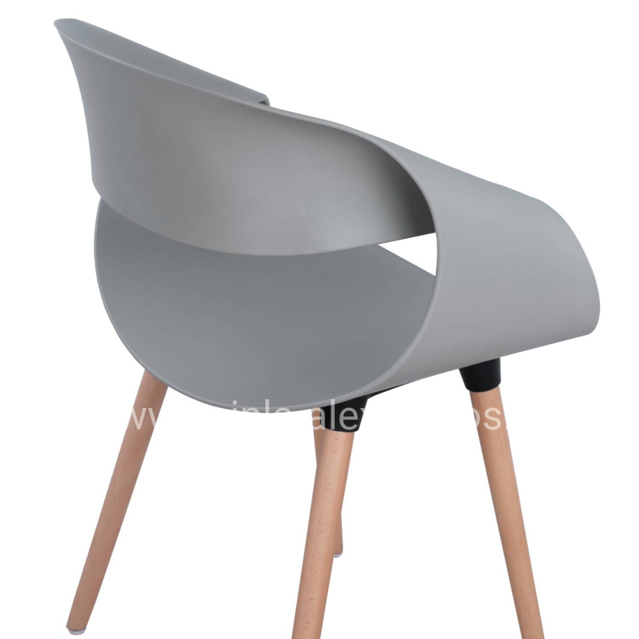 Polypropylene Armchair Maggie HM8600.10 Grey color 59x53x80 cm