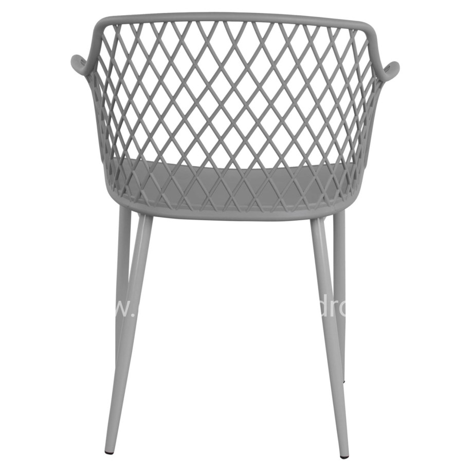 Polypropylene Armchair Jocelyn HM8510.10 Grey with metallic legs 62x55.5x79cm