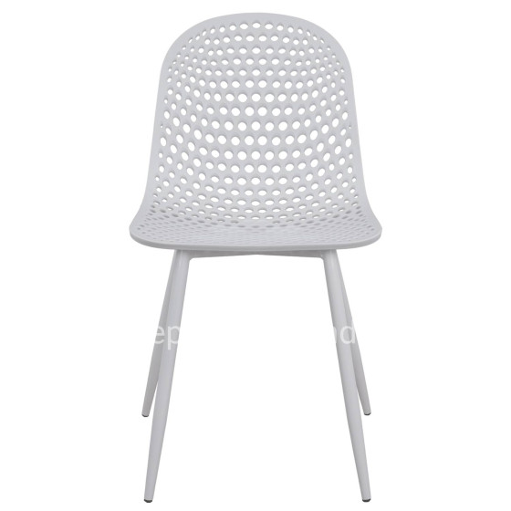Polypropylene Armchair Milana HM8512.01 White with Metallic Legs 47x58x84cm