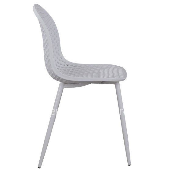 Polypropylene Armchair Milana HM8512.01 White with Metallic Legs 47x58x84cm