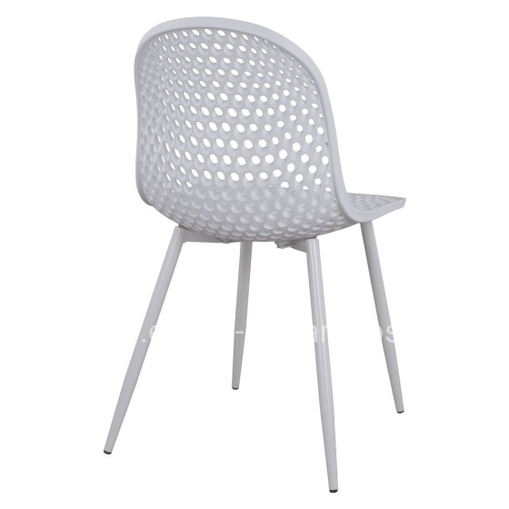 Polypropylene Armchair Milana HM8512.01 White with Metallic Legs 47x58x84cm