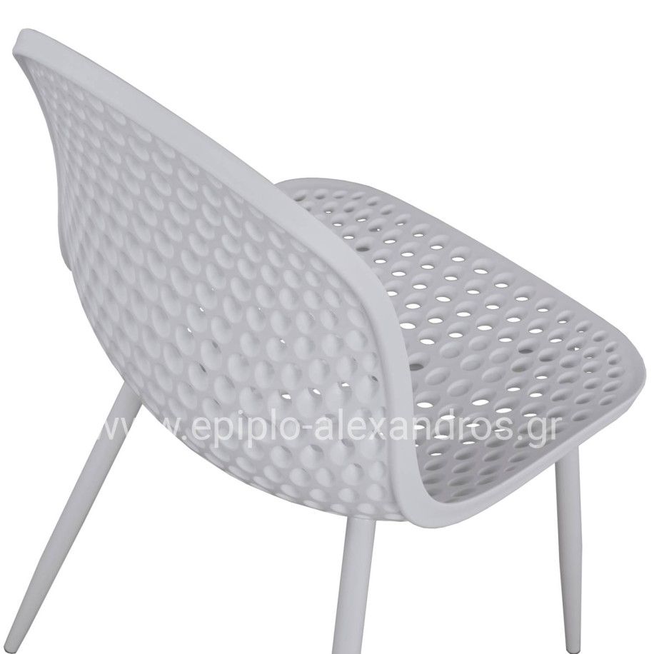ΚΑΡΕΚΛΑ ΠΟΛΥΠΡΟΠΥΛΕΝΙΟΥ MILANA HM8512.01 ΛΕΥΚΟ ΜΕ ΜΕΤΑΛΛΙΚΑ ΠΟΔΙΑ 45X51X84Υ εκ.