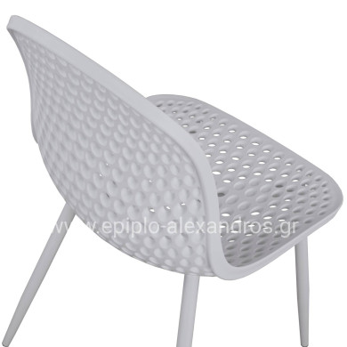 ΚΑΡΕΚΛΑ ΠΟΛΥΠΡΟΠΥΛΕΝΙΟΥ MILANA HM8512.01 ΛΕΥΚΟ ΜΕ ΜΕΤΑΛΛΙΚΑ ΠΟΔΙΑ 45X51X84Υ εκ.