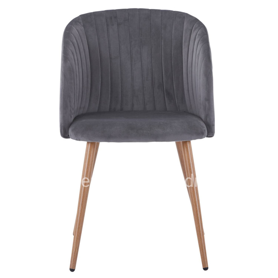 Armchair Leah with velvet grey and metallice legs HM8543.01 51x58x80 cm