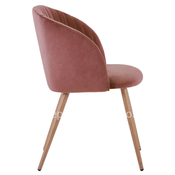 VELVET ARMCHAIR LEAH IN DUSTY PINK WITH METALLIC LEGS s HM8543.02 51x58x80 cm