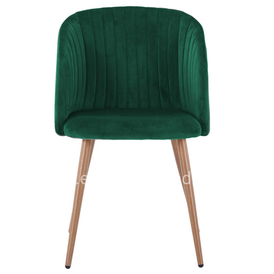 Armchair Leah with Velvet Cyppress Green and Metallic Legs HM8543.03 51x58x80 cm