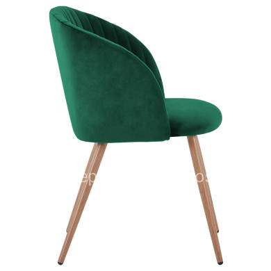 Armchair Leah with Velvet Cyppress Green and Metallic Legs HM8543.03 51x58x80 cm