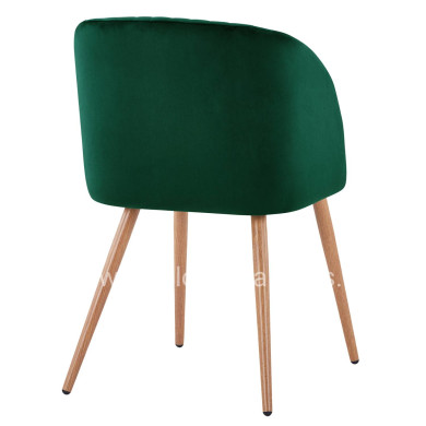 Armchair Leah with Velvet Cyppress Green and Metallic Legs HM8543.03 51x58x80 cm
