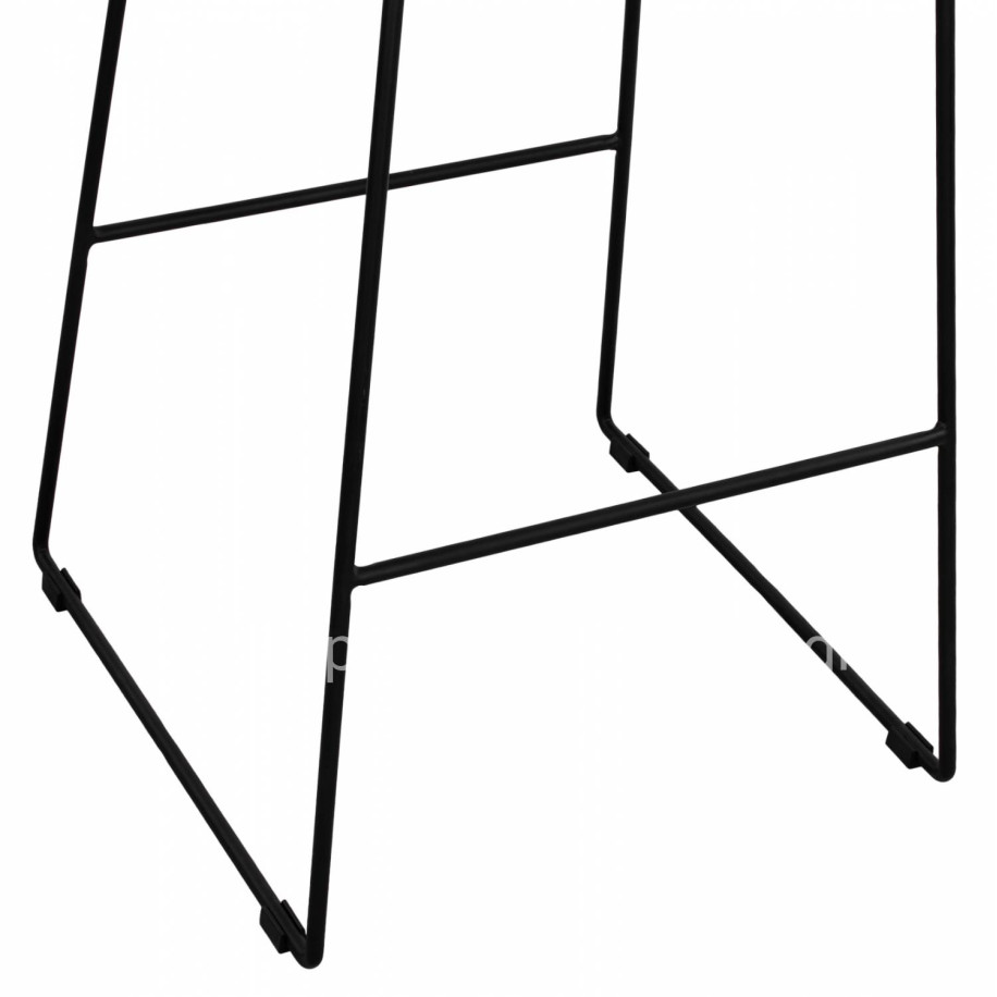 Metallic Stool Allegra HM5641 with Wicker in Beige color 49x50x76 cm