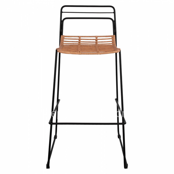 ΣΚΑΜΠΟ ΜΕΤΑΛΛΙΚΟ ALLEGRA HM5642 ΜΕ WICKER ΣΕ ΜΠΕΖ ΑΠΟΧΡΩΣΗ 48x53x100 εκ.