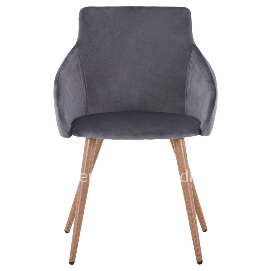 ΠΟΛΥΘΡΟΝΑΚΙ IVY ΒΕΛΟΥΔΟ ΓΚΡΙ ΚΑΙ ΜΕΤΑΛΛΙΚΑ ΠΟΔΙΑ HM8546.01 55x55x80Υ εκ.