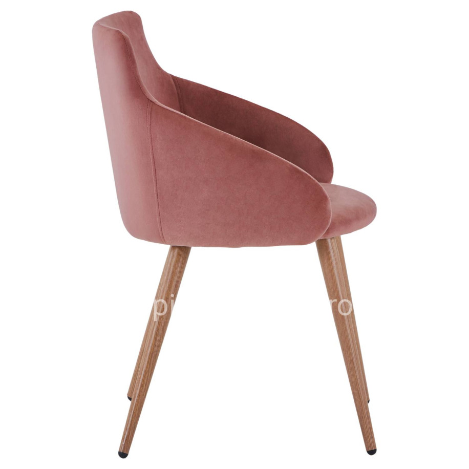 ARMCHAIR IVY VELVET DUSTY PINK AND METAL LEGS HM8546.02 55x55x80Y cm.