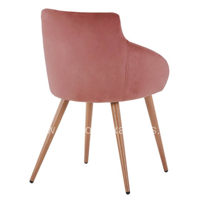 ARMCHAIR IVY VELVET DUSTY PINK AND METAL LEGS HM8546.02 55x55x80Y cm.
