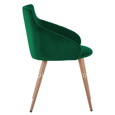 Armchair Ivy Velvet Green and metallic legs HM8546.03 55x55x80 cm