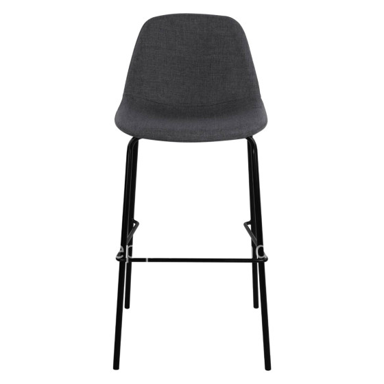 Stool with metallic frame and fabric in grey color 47x50x106cm HM8579.10