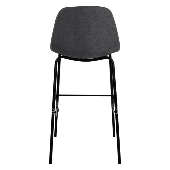 Stool with metallic frame and fabric in grey color 47x50x106cm HM8579.10