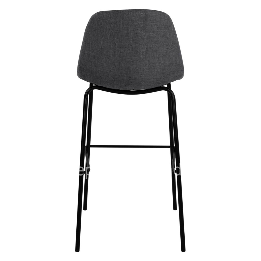 Stool with metallic frame and fabric in grey color 47x50x106cm HM8579.10