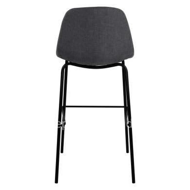 Stool with metallic frame and fabric in grey color 47x50x106cm HM8579.10