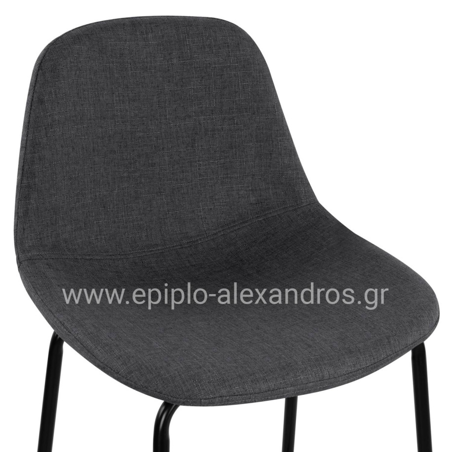 Stool with metallic frame and fabric in grey color 47x50x106cm HM8579.10