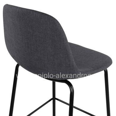 Stool with metallic frame and fabric in grey color 47x50x106cm HM8579.10