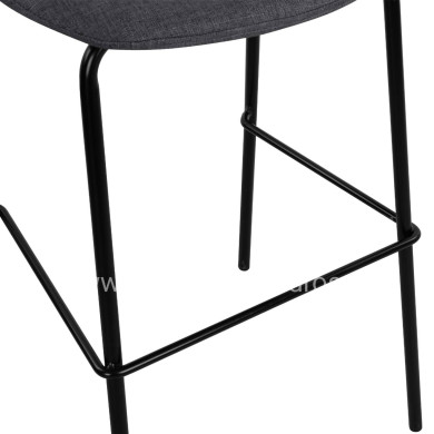 Stool with metallic frame and fabric in grey color 47x50x106cm HM8579.10