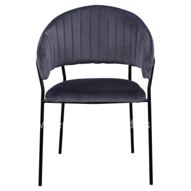 Armchair Theodore HM8520.01 from velvet grey with metallic frame 55x50x82cm