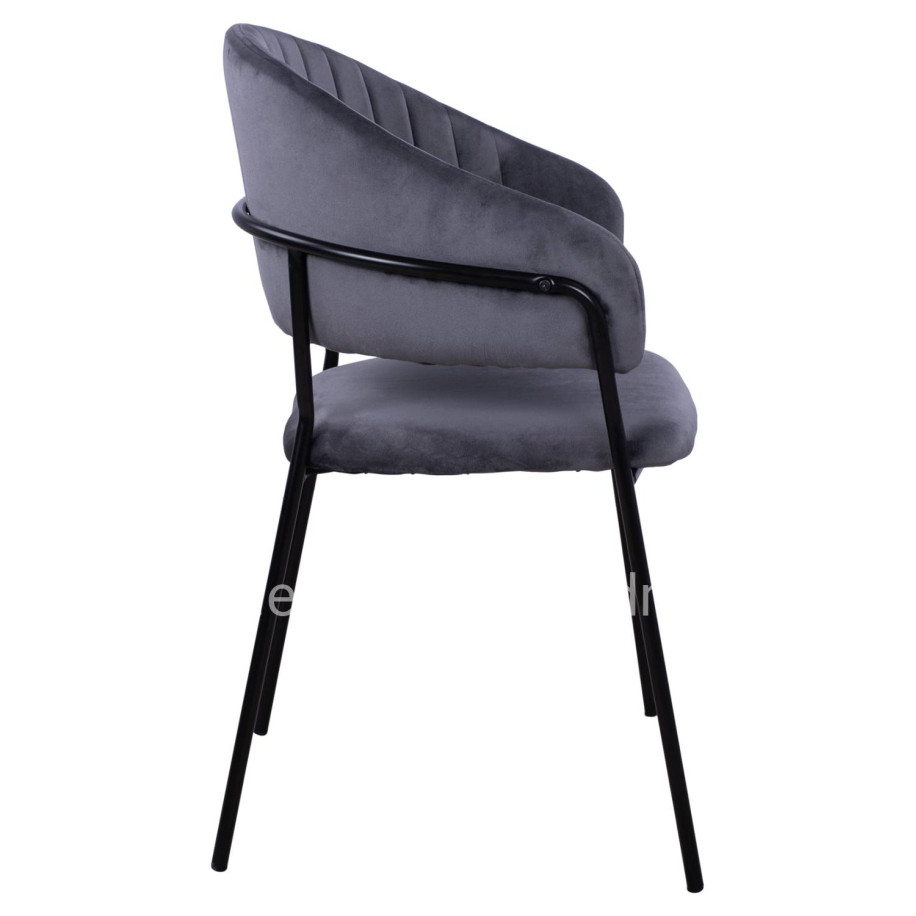 Armchair Theodore HM8520.01 from velvet grey with metallic frame 55x50x82cm