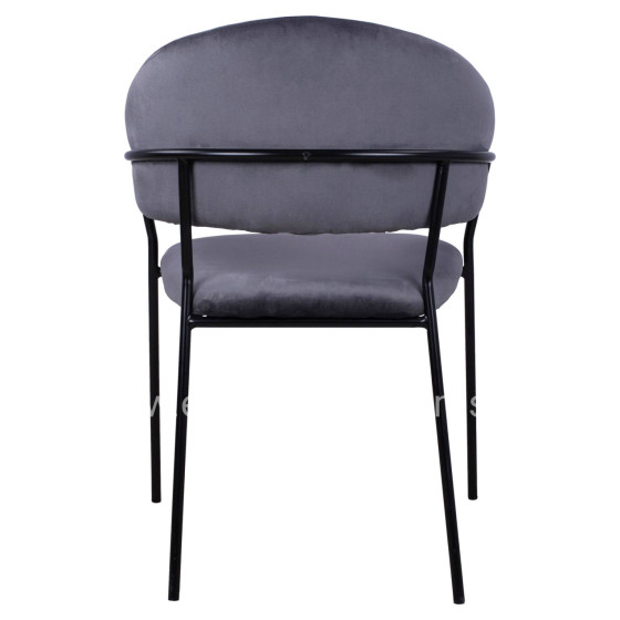 Armchair Theodore HM8520.01 from velvet grey with metallic frame 55x50x82cm