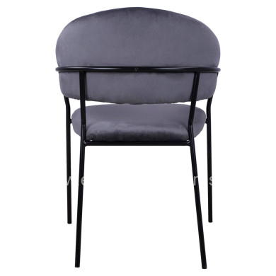 Armchair Theodore HM8520.01 from velvet grey with metallic frame 55x50x82cm