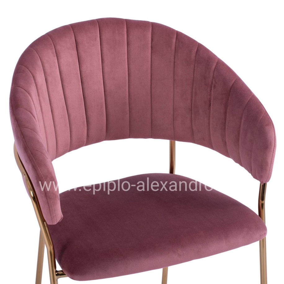 Armchair Theodore HM8520.02 Velvet Rotten Apple with metallic frame 55x50x82 cm