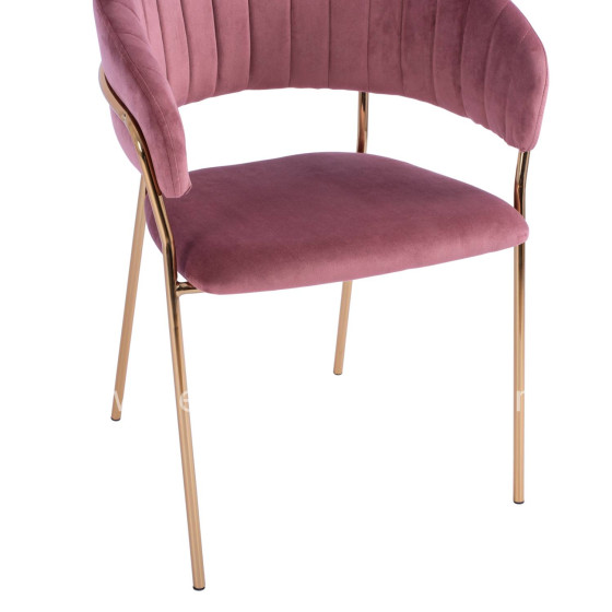 Armchair Theodore HM8520.02 Velvet Rotten Apple with metallic frame 55x50x82 cm