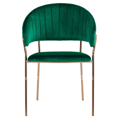 Armchair Theodore HM8520.03 Velvet Cyppress Green Color with metallic frame 55x50x82cm