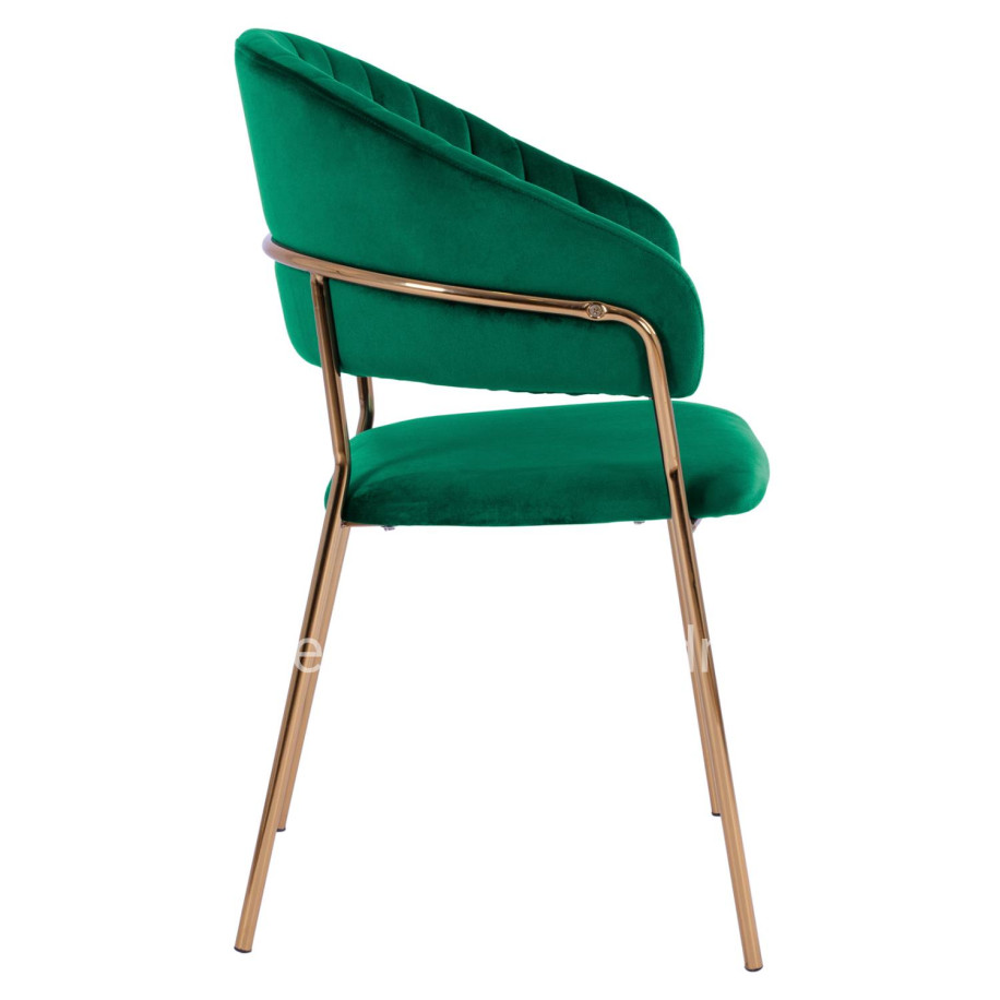 Armchair Theodore HM8520.03 Velvet Cyppress Green Color with metallic frame 55x50x82cm