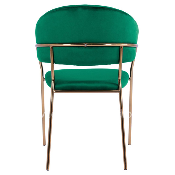 Armchair Theodore HM8520.03 Velvet Cyppress Green Color with metallic frame 55x50x82cm