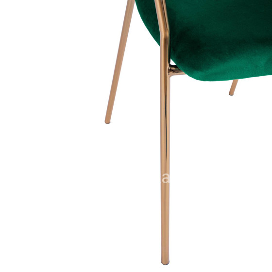 Armchair Theodore HM8520.03 Velvet Cyppress Green Color with metallic frame 55x50x82cm