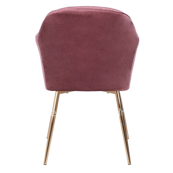 VELVET ARMCHAIR SAWYER HM8523.02 IN DUSTY PINK WITH GOLDEN LEGS 55x60x83 cm