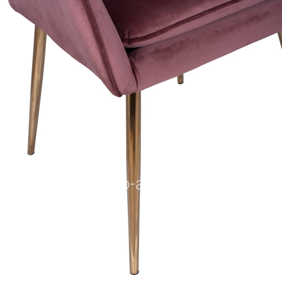 VELVET ARMCHAIR SAWYER HM8523.02 IN DUSTY PINK WITH GOLDEN LEGS 55x60x83 cm