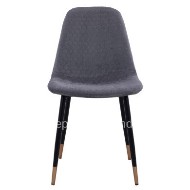 Chair Lucille HM8552.01 from Velvet Grey and metallic frame 45x56x81cm